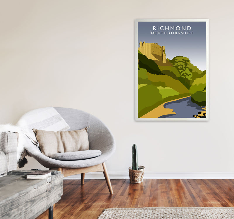 Richmond North Yorkshire Travel Art Print by Richard O'Neill A1 Oak Frame
