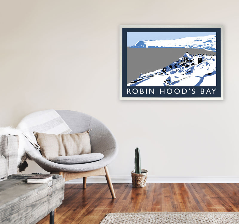 Robin Hood's Bay Travel Art Print by Richard O'Neill, Framed Wall Art A1 Oak Frame