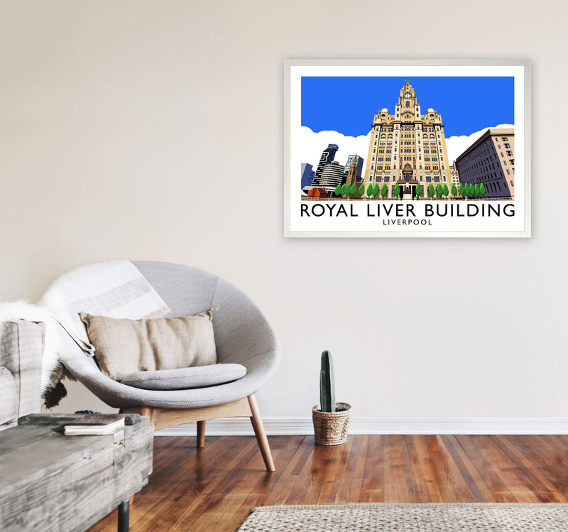 Royal Liver Building Liverpool Travel Art Print by Richard O'Neill A1 Oak Frame