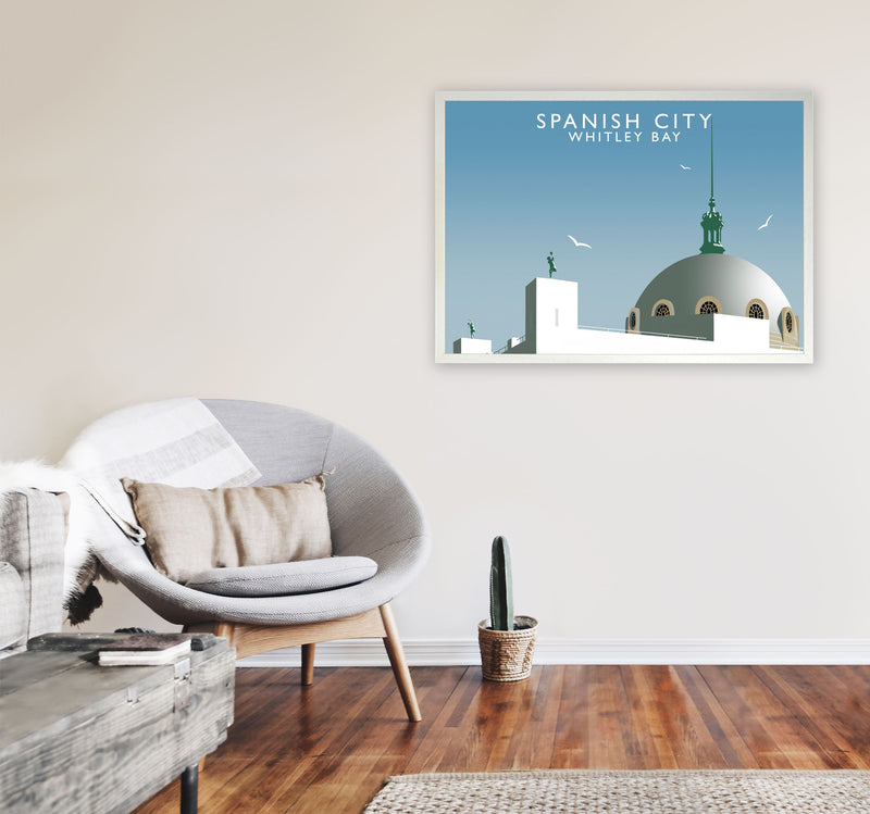 Spanish City Whitley Bay Framed Digital Art Print by Richard O'Neill A1 Oak Frame
