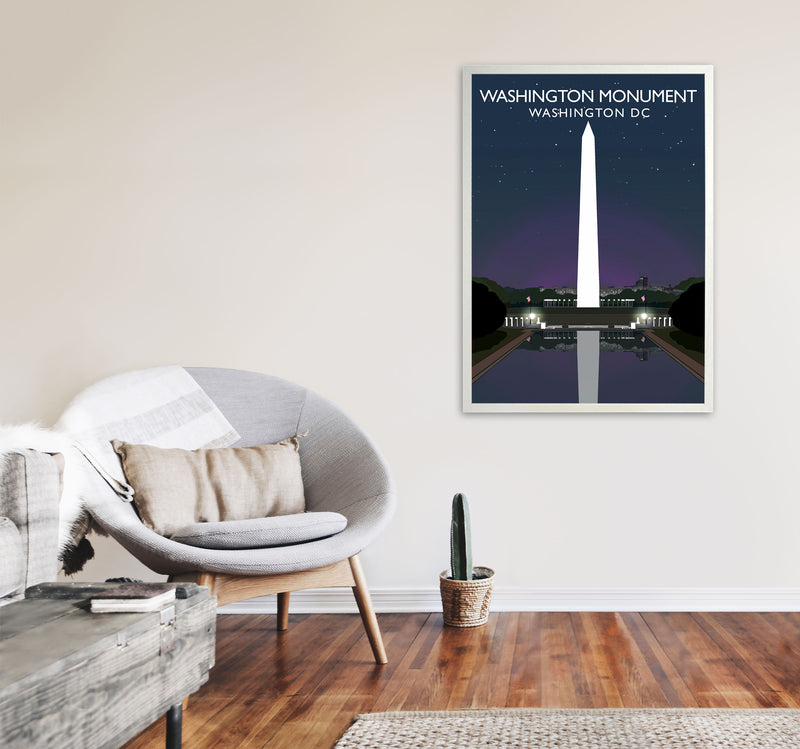 Washington Monument Washington DC Travel Art Print by Richard O'Neill A1 Oak Frame
