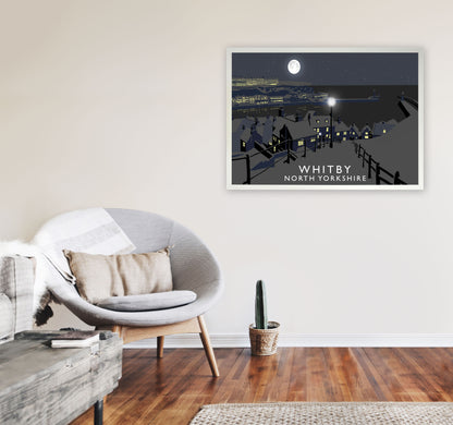 Whitby Travel Art Print by Richard O'Neill, Framed Wall Art A1 Oak Frame