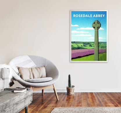 Rosedale Abbey Portrait by Richard O'Neill A1 Oak Frame