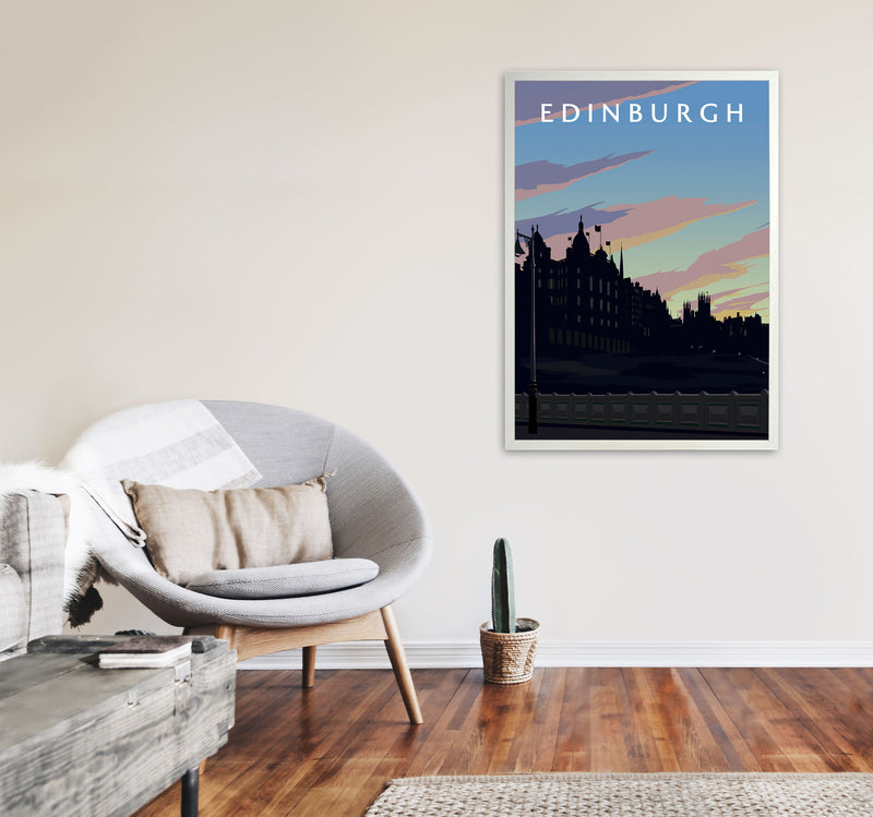 Edinburgh Art Print by Richard O'Neill A1 Oak Frame