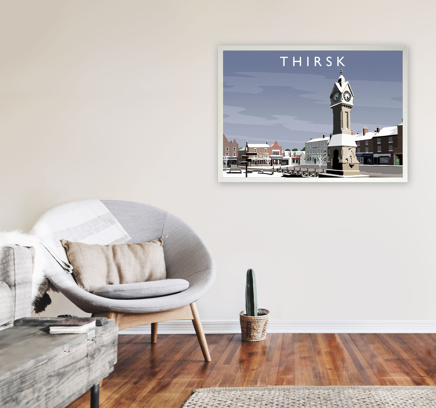 Thirsk 2 (snow) by Richard O'Neill A1 Oak Frame