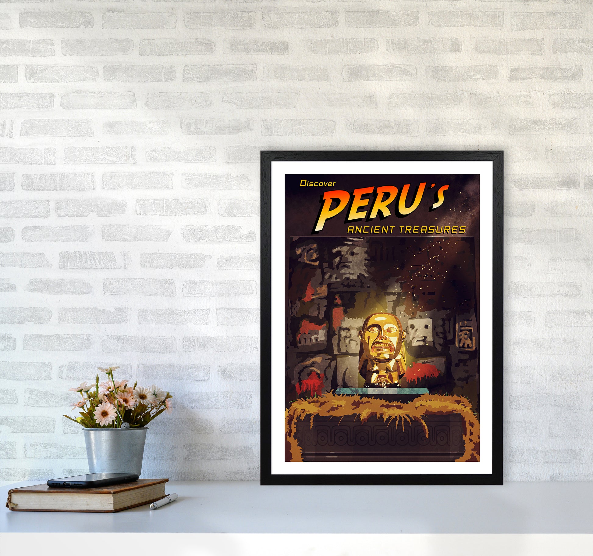 Indiana Jones Art Print by Richard O'Neill A2 White Frame