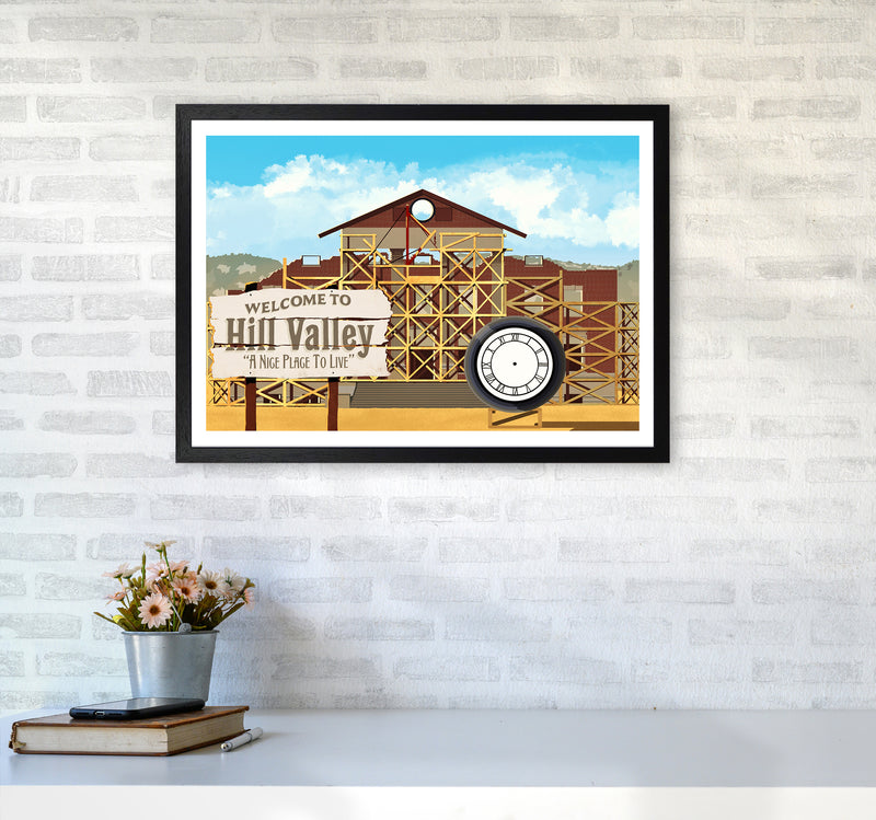 Hill Valley 1885 Art Print by Richard O'Neill A2 White Frame