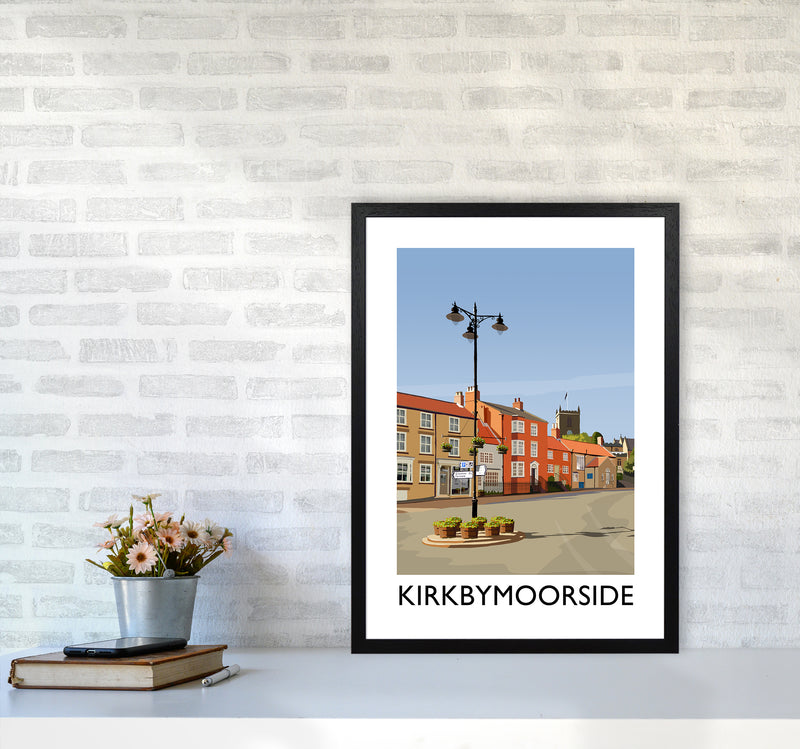 Kirkbymoorside Portrait Art Print by Richard O'Neill A2 White Frame