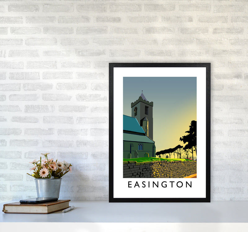 Easington Portrait Art Print by Richard O'Neill A2 White Frame