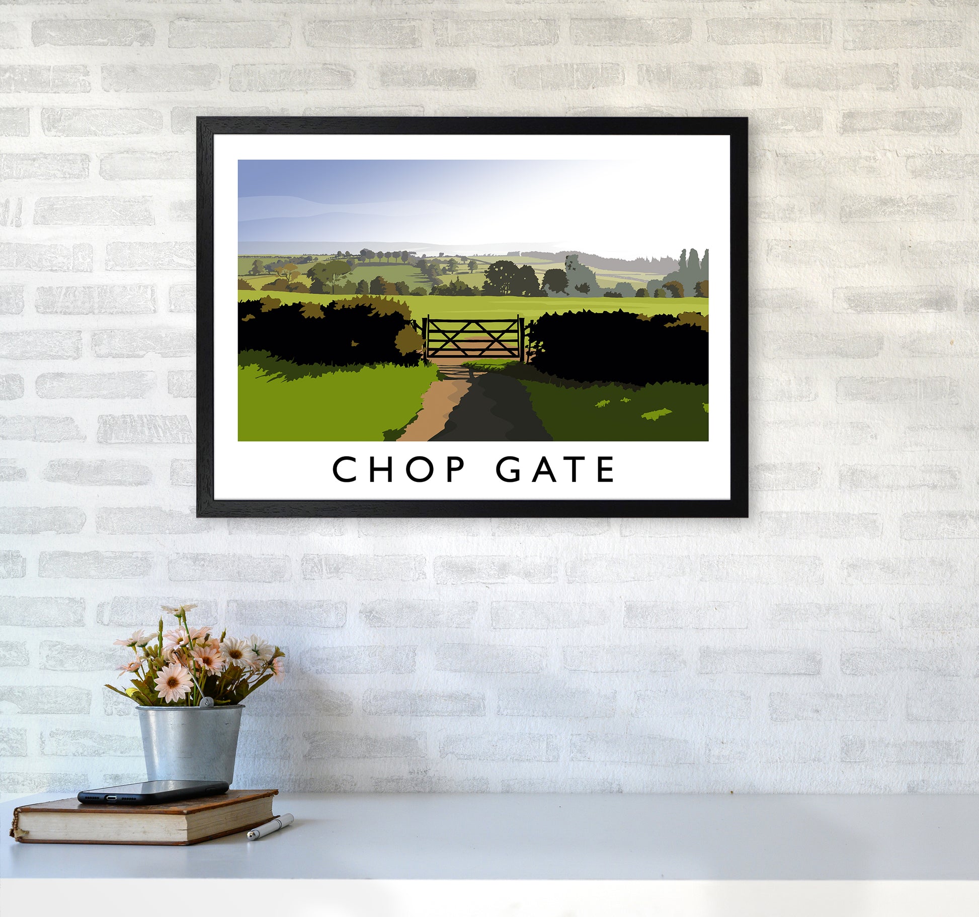 Chop Gate Travel Art Print by Richard O'Neill A2 White Frame