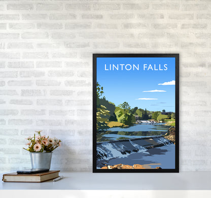 Linton Falls portrait Travel Art Print by Richard O'Neill A2 White Frame
