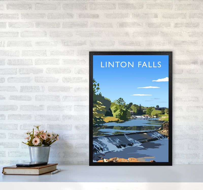 Linton Falls portrait Travel Art Print by Richard O'Neill A2 White Frame