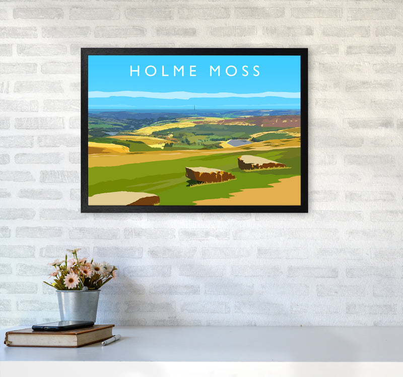 Holme Moss Travel Art Print by Richard O'Neill A2 White Frame