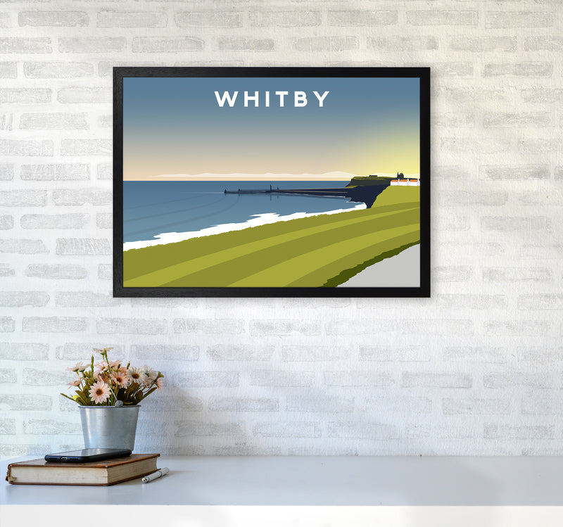 Whitby 5 Travel Art Print by Richard O'Neill A2 White Frame