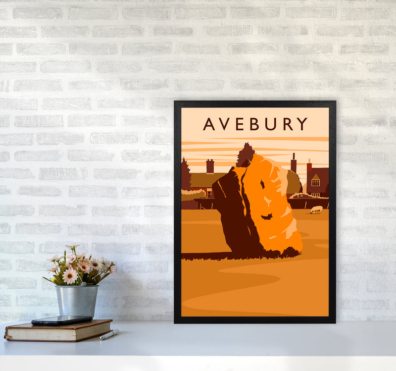 Avebury portrait Travel Art Print by Richard O'Neill A2 White Frame