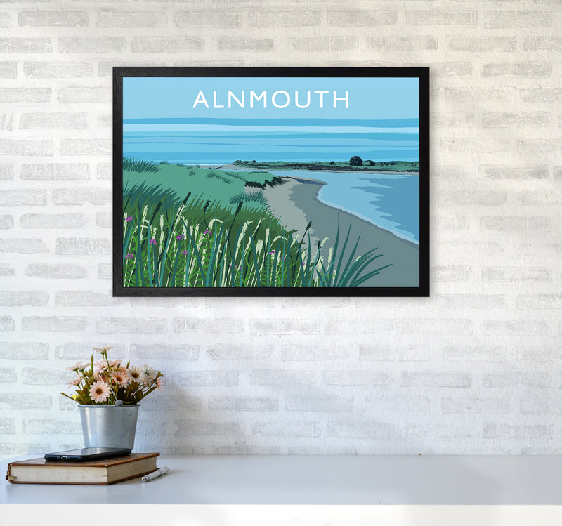 Alnmouth Travel Art Print by Richard O'Neill A2 White Frame