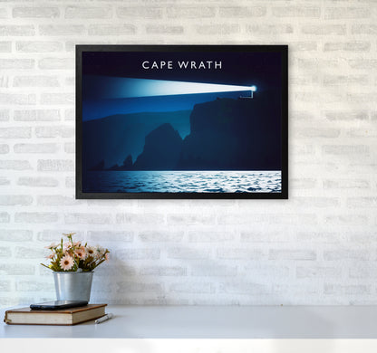 Cape Wrath Travel Art Print by Richard O'Neill A2 White Frame