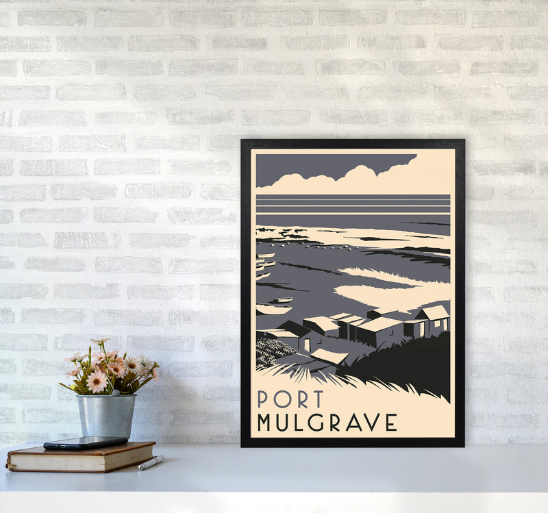 Port Mulgrave portrait Travel Art Print by Richard O'Neill A2 White Frame