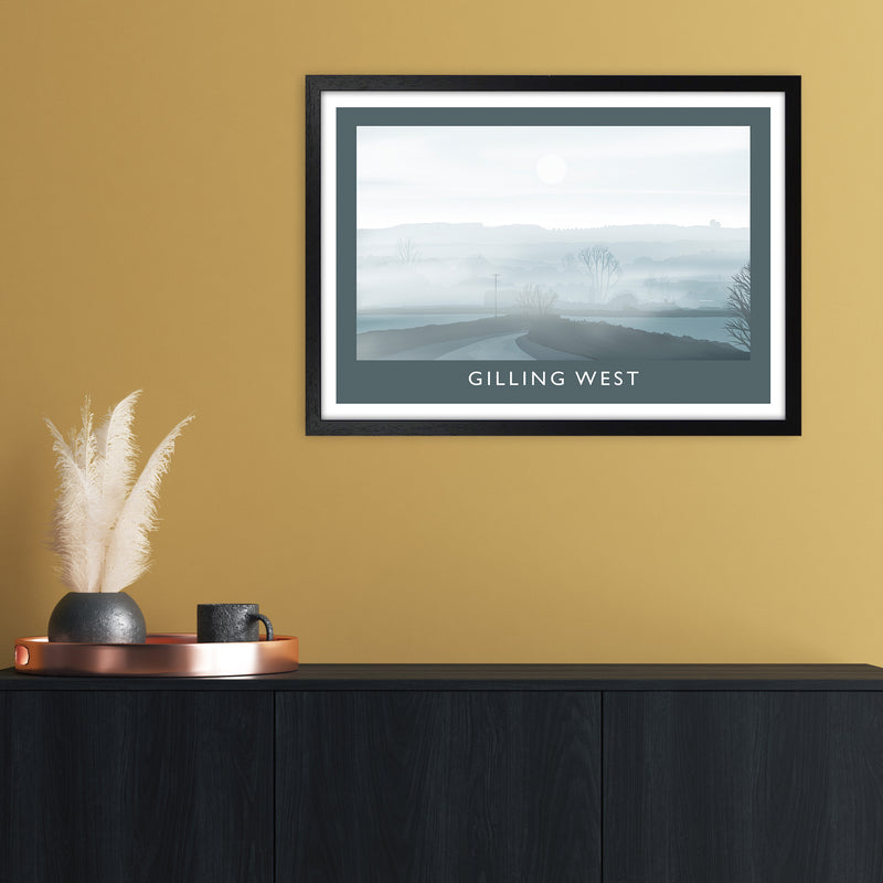Gilling West (Winter) Travel Art Print by Richard O'Neill A2 White Frame