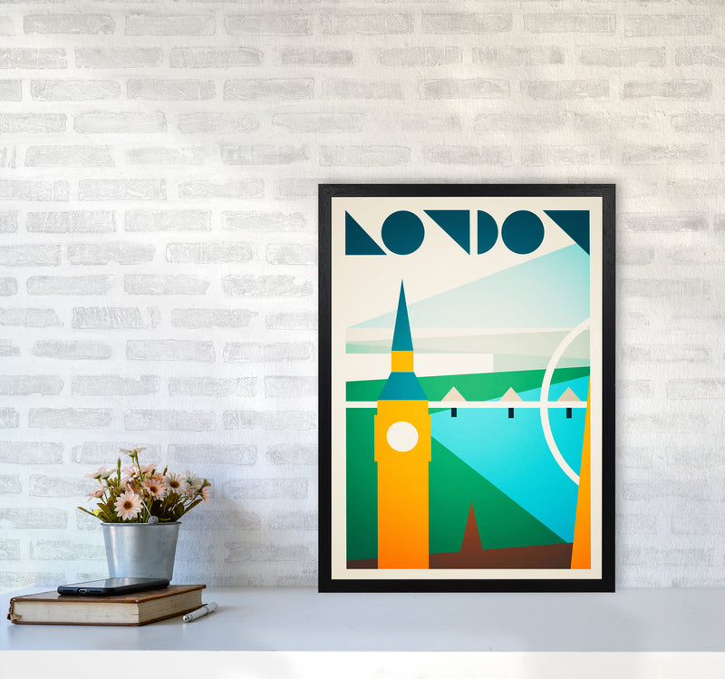 London 5 Travel Art Print by Richard O'Neill A2 White Frame