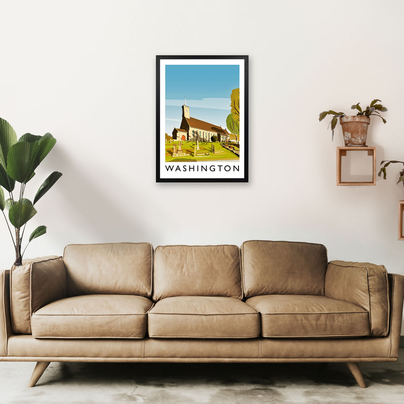 Washington Portrait Travel Art Print by Richard O'Neill A2 White Frame