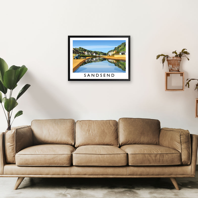 Sandsend 5 Travel Art Print by Richard O'Neill A2 White Frame