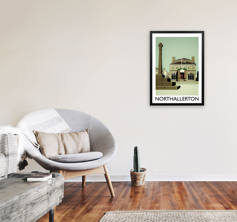 Northallerton Art Print by Richard O'Neill A2 White Frame