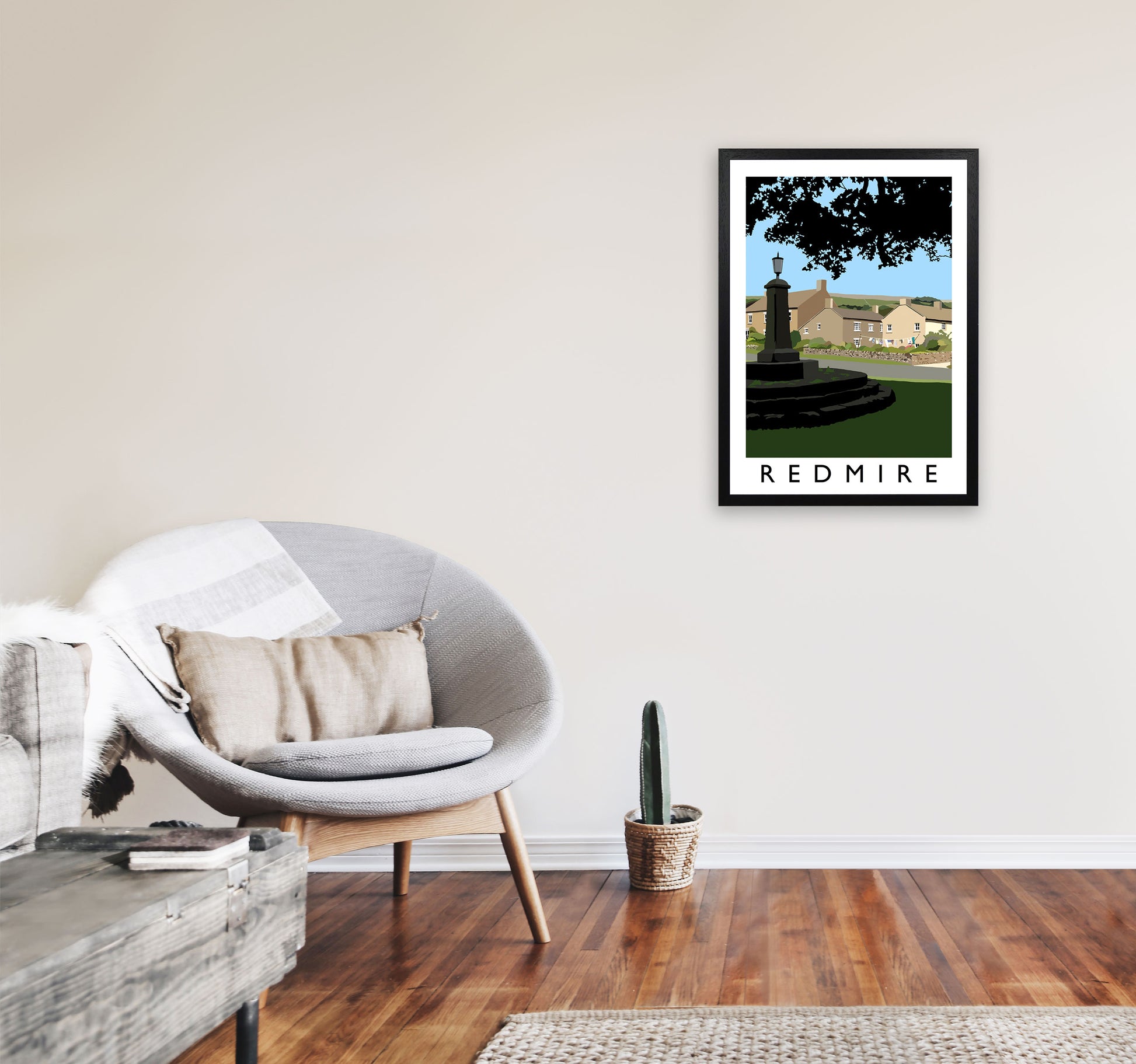 Redmire Art Print by Richard O'Neill A2 White Frame