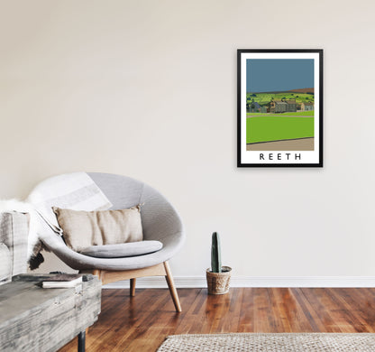 Reeth Art Print by Richard O'Neill A2 White Frame