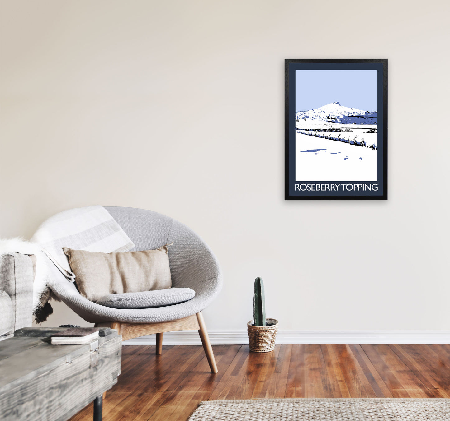 Roseberry Topping Art Print by Richard O'Neill A2 White Frame