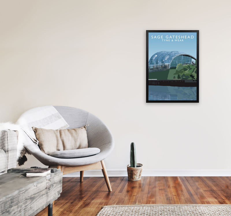Sage Gateshead Tyne & Wear Art Print by Richard O'Neill A2 White Frame