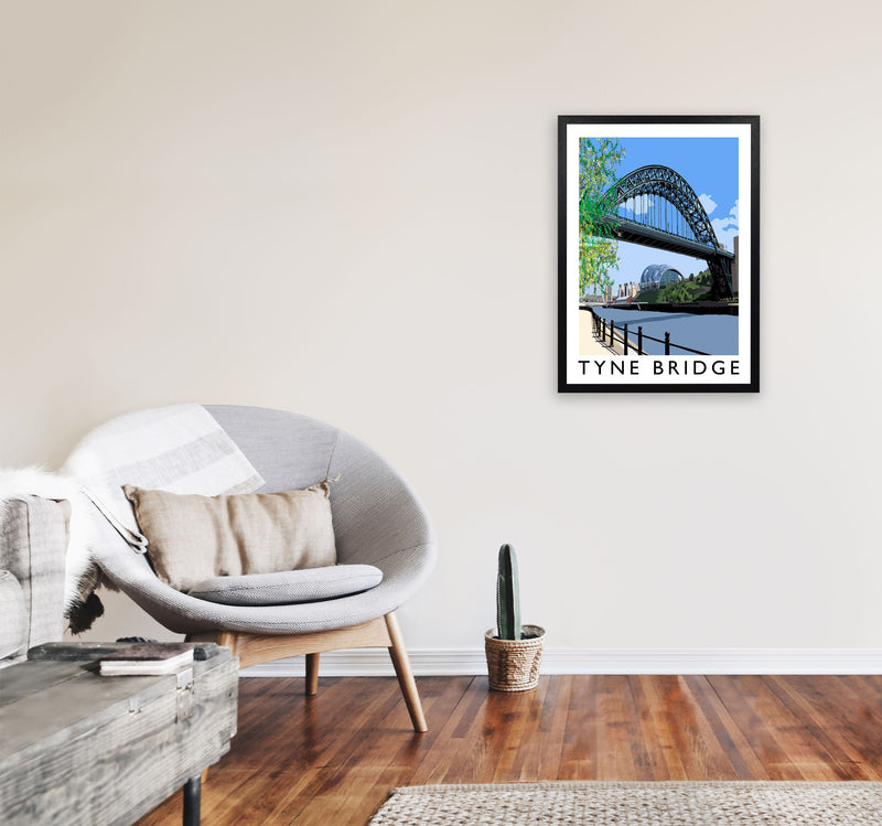 Tyne Bridge Art Print by Richard O'Neill A2 White Frame