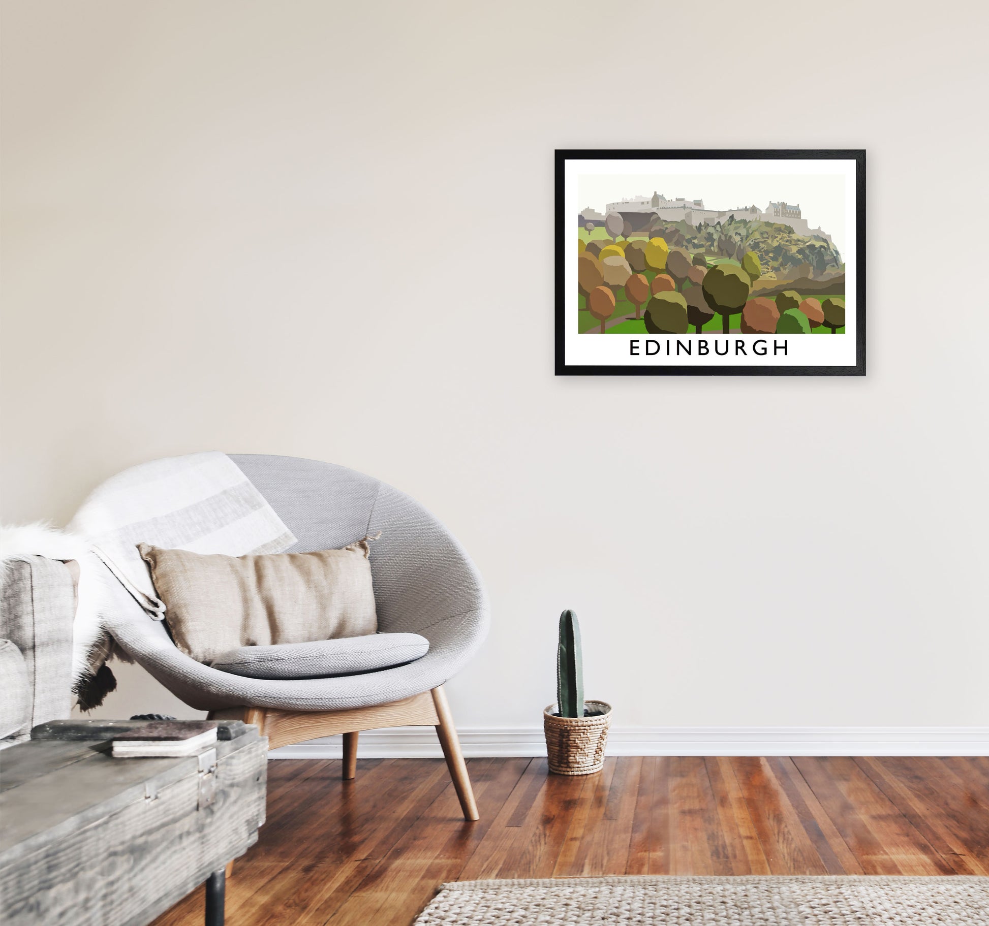 Edinburgh by Richard O'Neill A2 White Frame