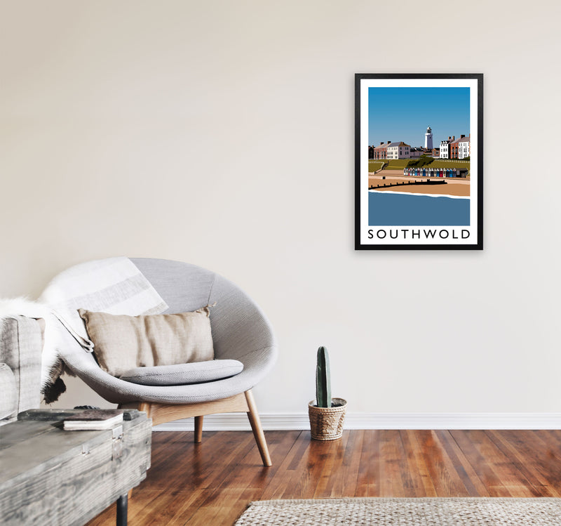 Southwold Framed Digital Art Print by Richard O'Neill A2 White Frame
