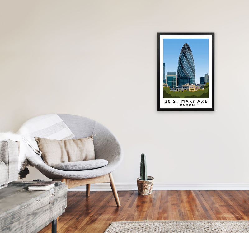30 St Mary Axe London Travel Art Print by Richard O'Neill A2 White Frame