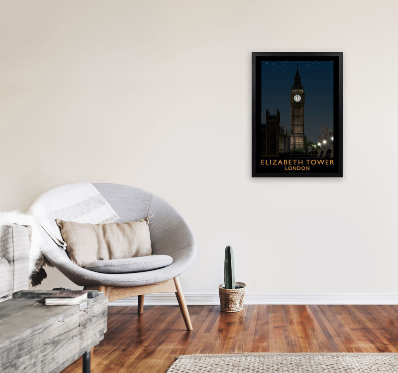 Elizabeth Tower by Richard O'Neill A2 White Frame