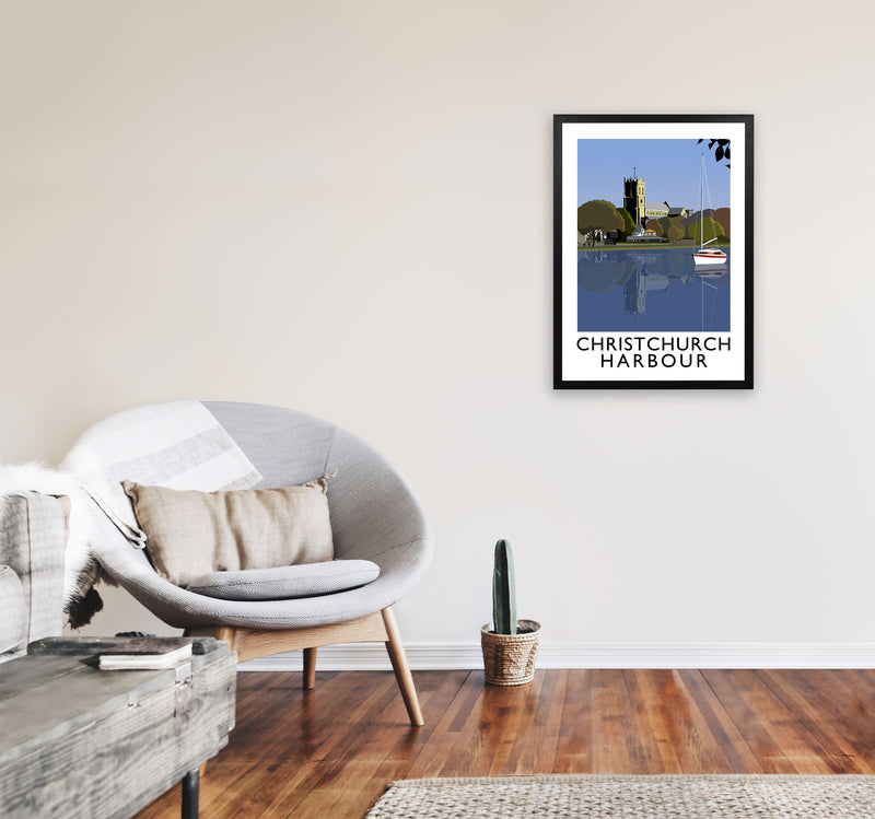 Christchurch Harbour Framed Digital Art Print by Richard O'Neill A2 White Frame