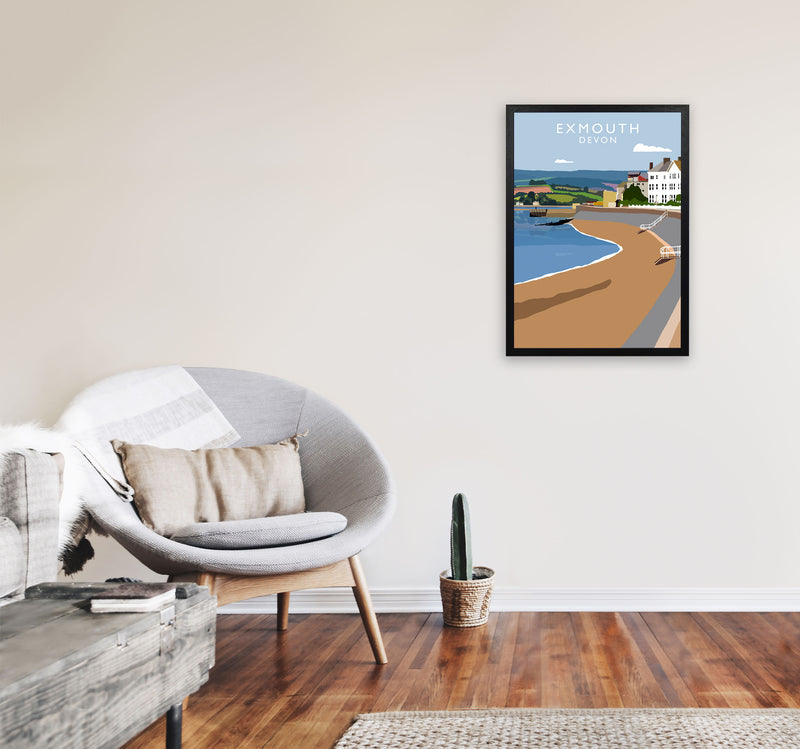 Exmouth Devon Art Print by Richard O'Neill A2 White Frame