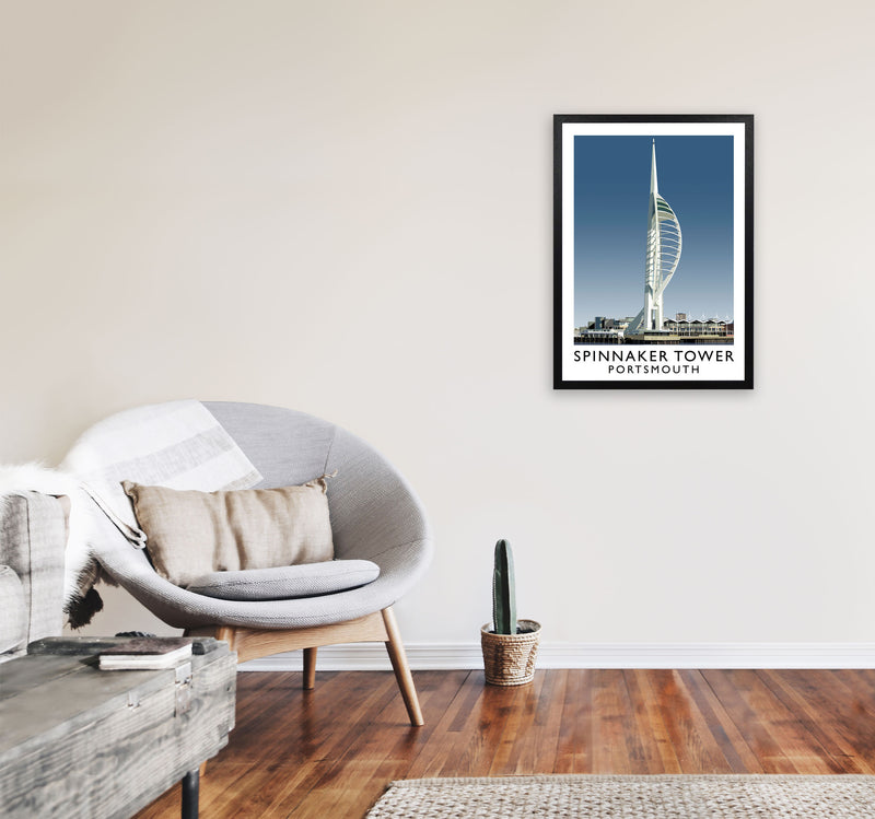 Spinnaker Tower by Richard O'Neill A2 White Frame