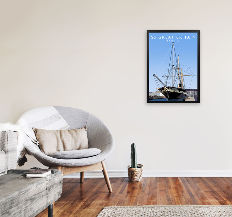 SS Great Britain Bristol Art Print by Richard O'Neill A2 White Frame