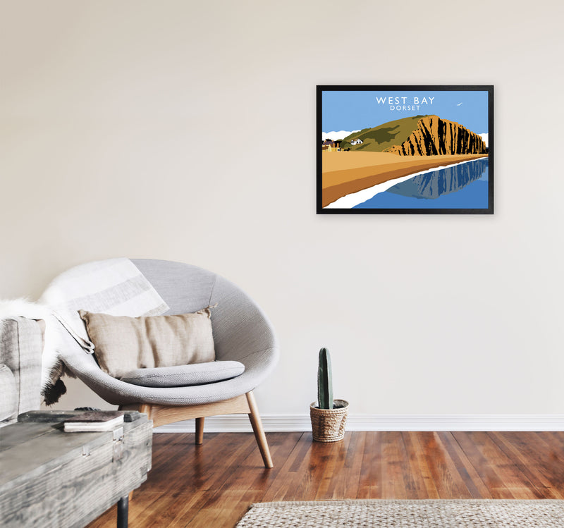 West Bay Dorset Framed Digital Art Print by Richard O'Neill A2 White Frame
