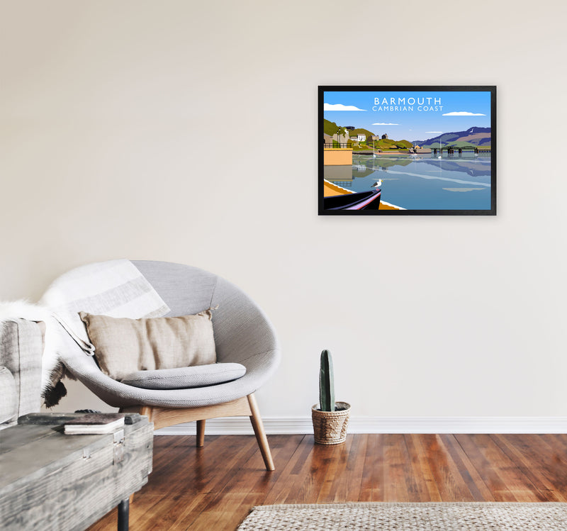 Barmouth Cambrian Coast Framed Digital Art Print by Richard O'Neill A2 White Frame
