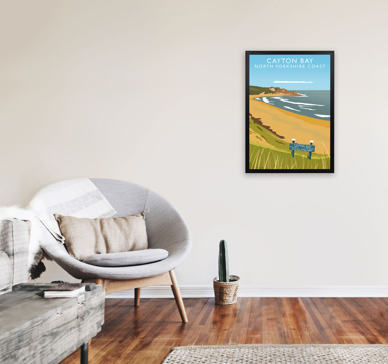 Cayton Bay North Yorkshire Coast Framed Digital Art Print by Richard O'Neill A2 White Frame