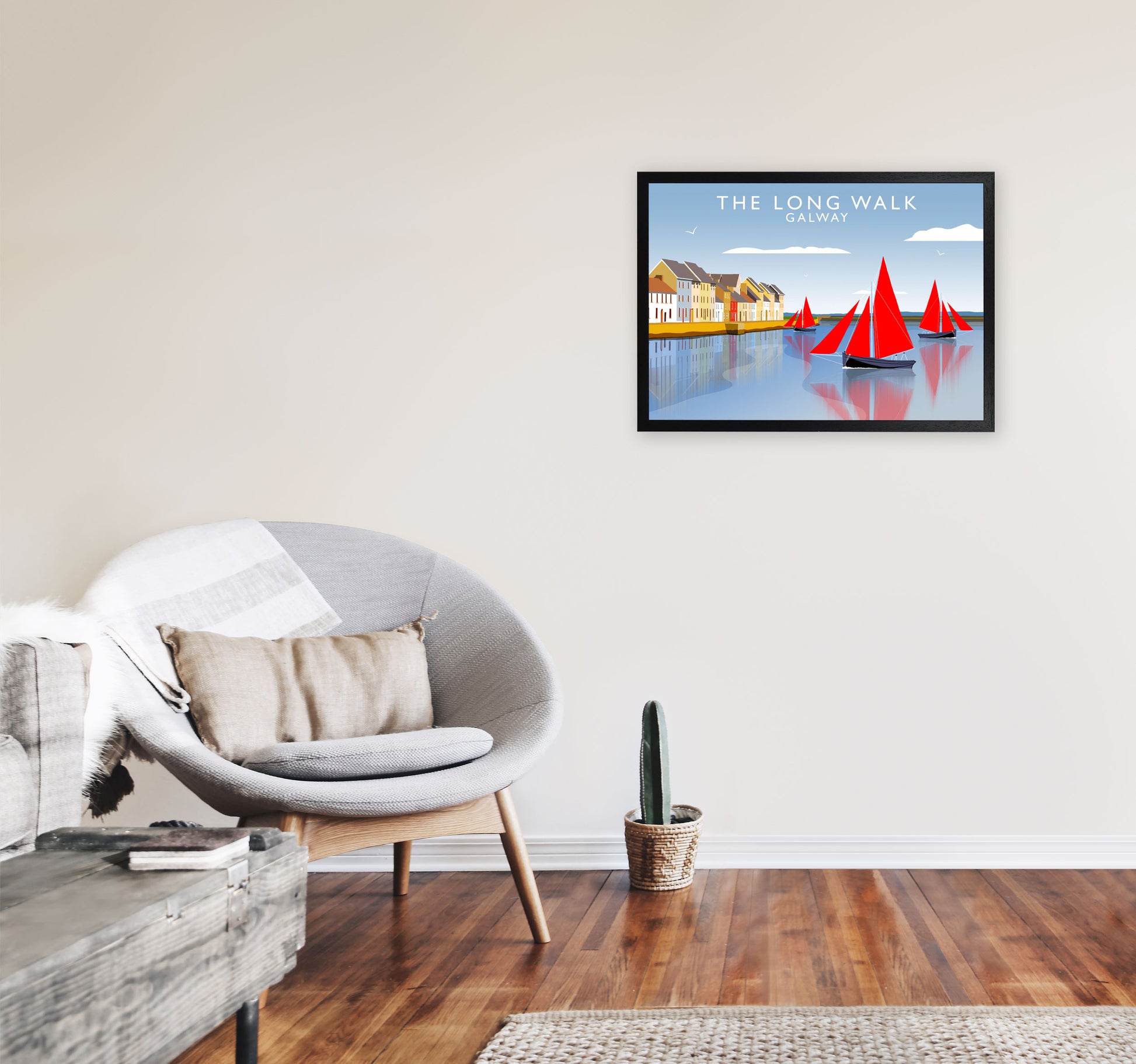 Long Walk (Landscape) by Richard O'Neill A2 White Frame