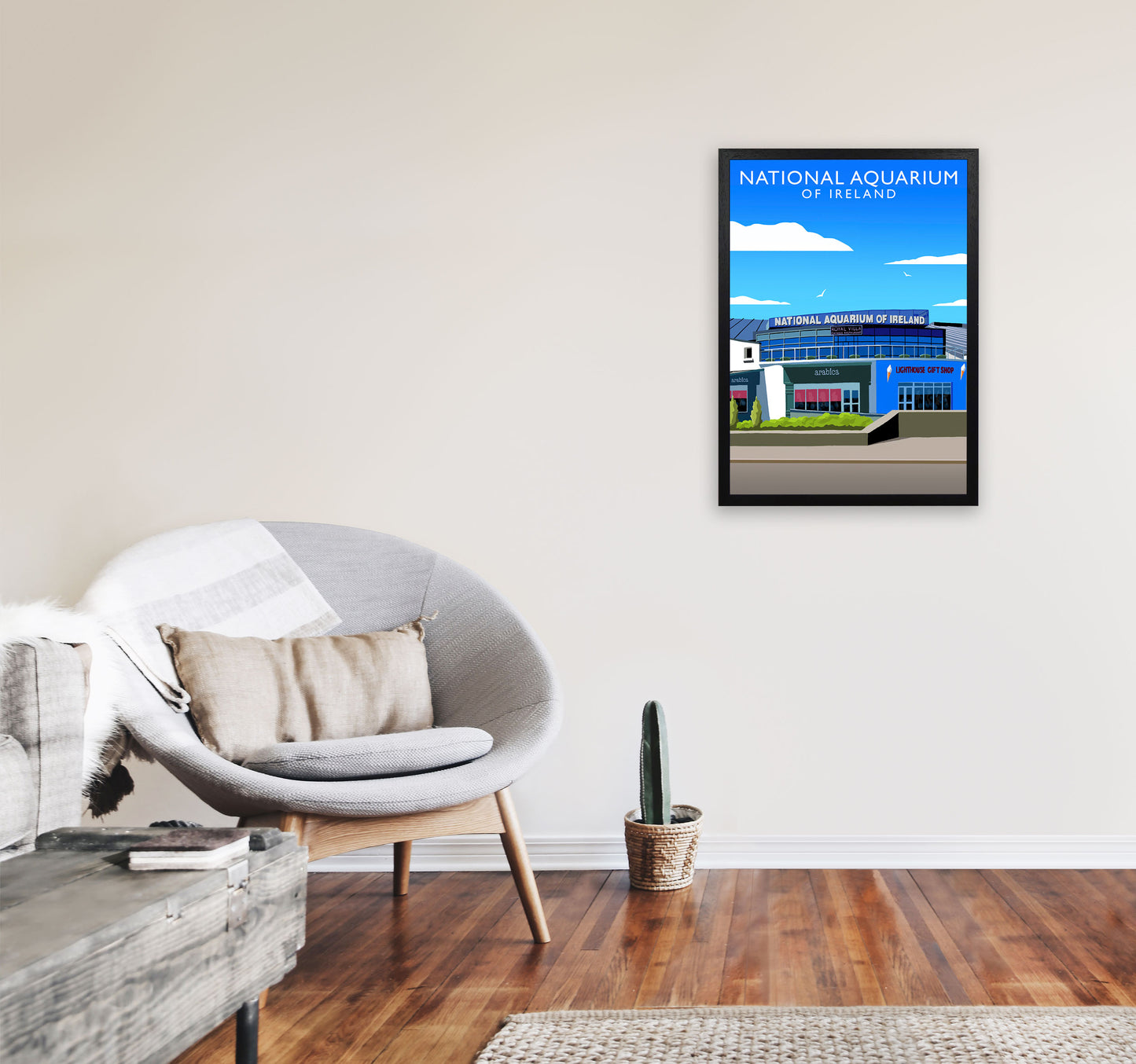National Aquarium Ireland (Portrait) by Richard O'Neill A2 White Frame