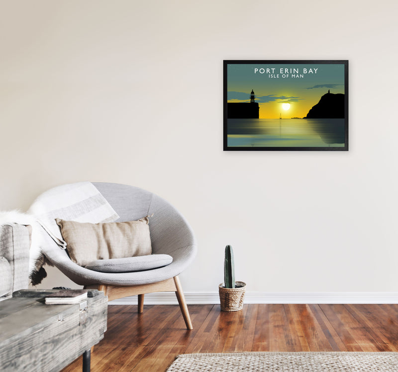 Port Erin Bay (Landscape) by Richard O'Neill A2 White Frame