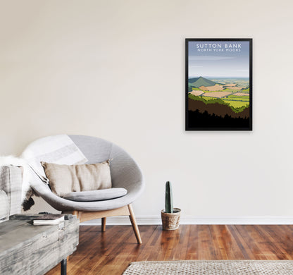 Sutton Bank (Portrait) by Richard O'Neill Yorkshire Art Print, Travel Poster A2 White Frame
