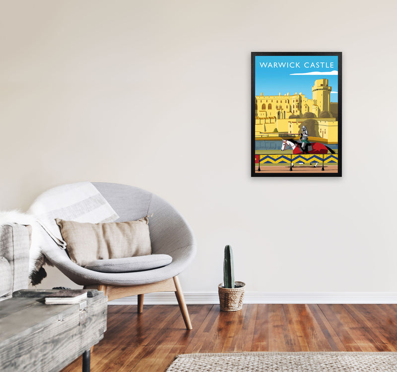 Warwick Castle Portrait by Richard O'Neill A2 White Frame