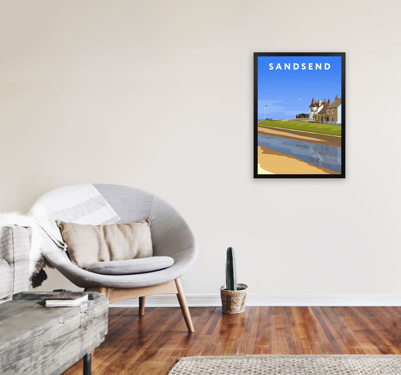 Sandsend3 Portrait by Richard O'Neill A2 White Frame