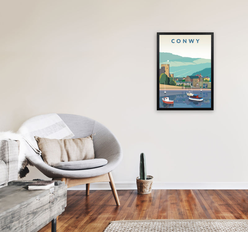 Conwy Art Print by Richard O'Neill A2 White Frame